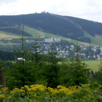 Bozi Dar Keilberg Blick auf Oberwiesenthal und Fichtelberg