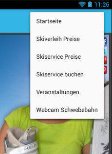 Android App Menu Smartphone Oberwiesenthal